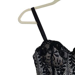Mind Code Black Lined Lace Bustier